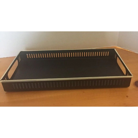 Hearth & Hand with Magnolia Small Decorative Tray Black White Metal Farmhouse - Picture 1 of 2